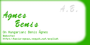agnes benis business card