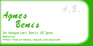 agnes benis business card